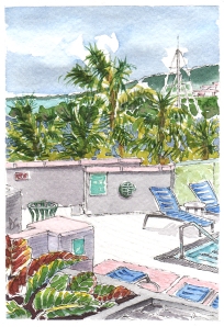 Pool deck @ The Prince Hotel, Waikiki